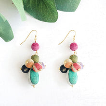 Load image into Gallery viewer, Kantha Tiered Droplet Earrings
