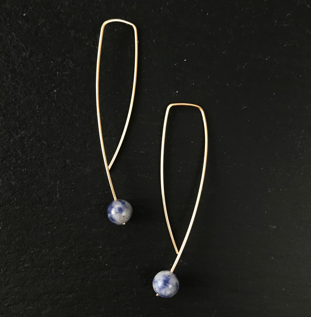 Geo earrings - blue agate
