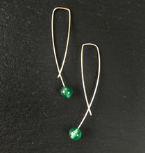 Load image into Gallery viewer, Geo Earrings - Green Agate
