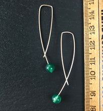 Load image into Gallery viewer, Geo Earrings - Green Agate
