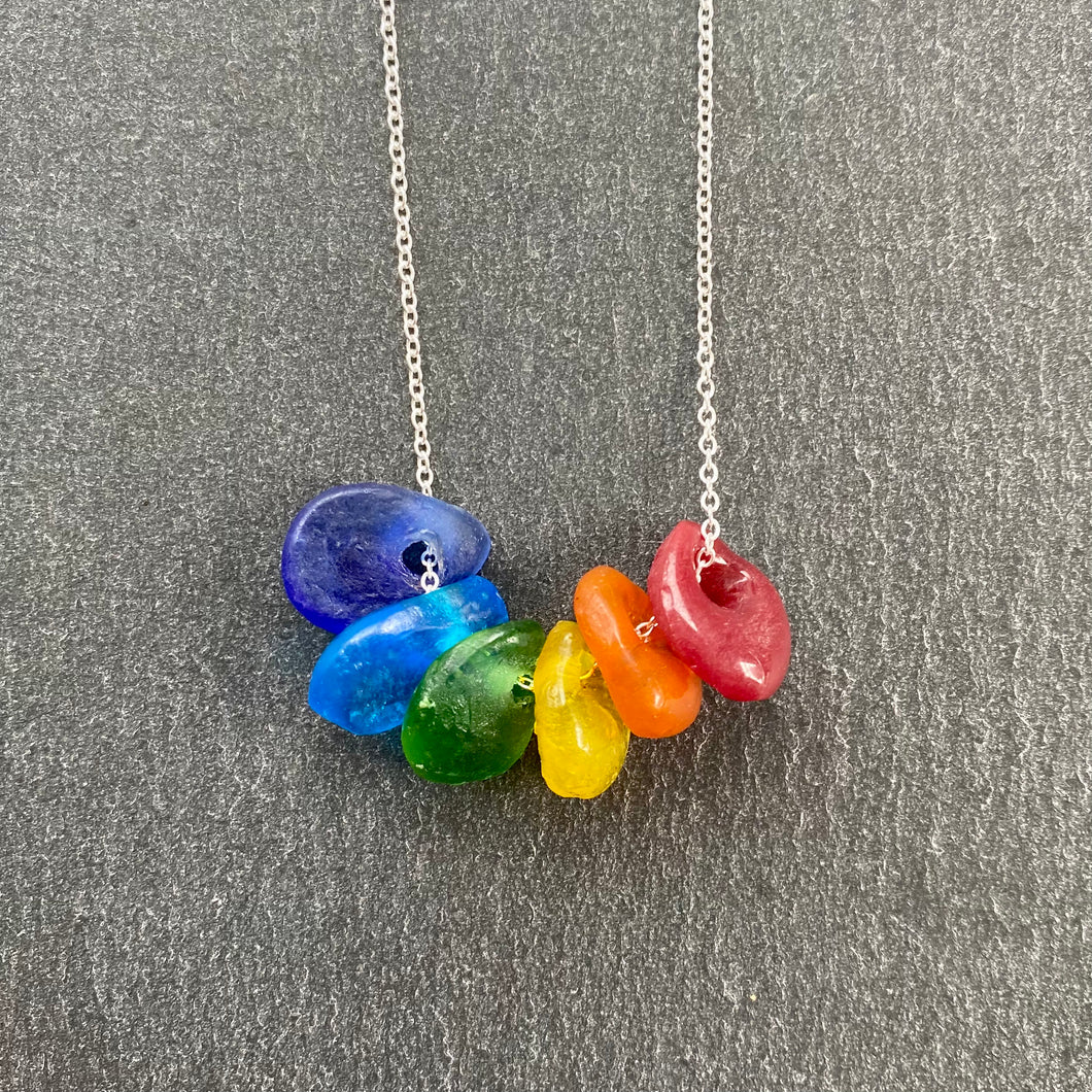 Rainbow glass necklace