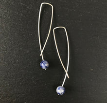 Load image into Gallery viewer, Geo earrings - blue agate
