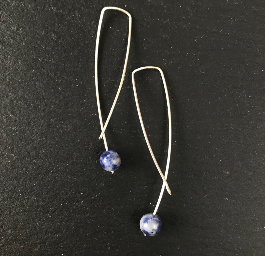 Geo earrings - blue agate