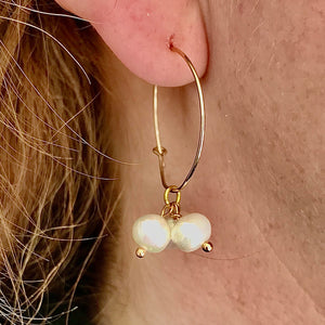 Triple Pearl Original Hoop Earring